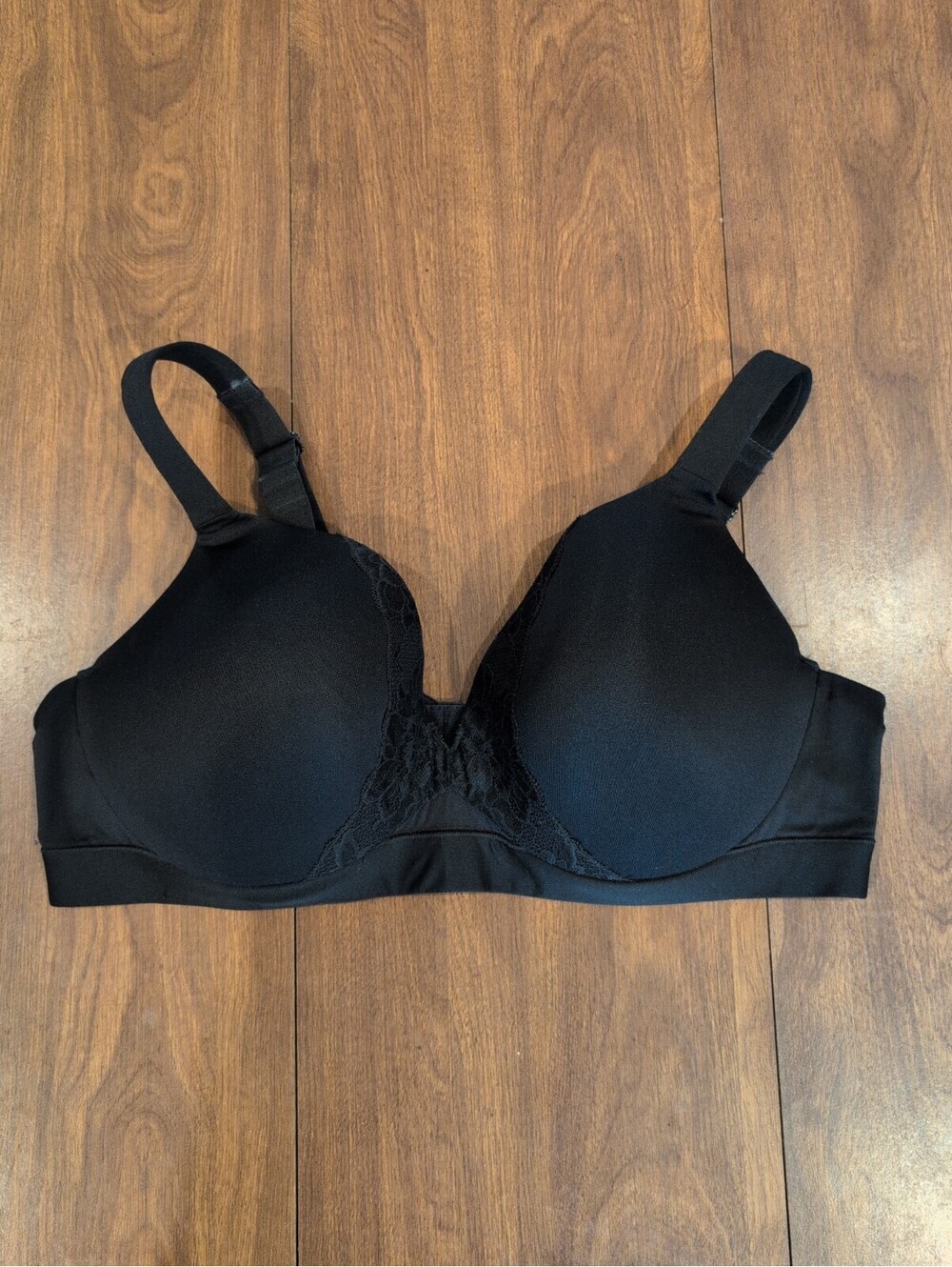 Cacique Women Bra 44D Black Boost Plunge Underwired Strap Comfort Lace